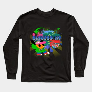 Hip Hop Inspired Blessed Up Christian Art Long Sleeve T-Shirt